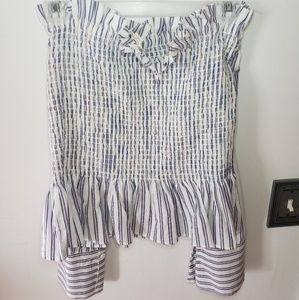 Cropped Striped Off the Shoulder Tube Top